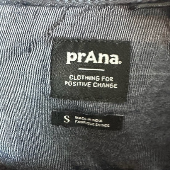 prAna Golden Canyon Flannel Long Sleeve Top Rich Sapphire - Picture 5 of 12